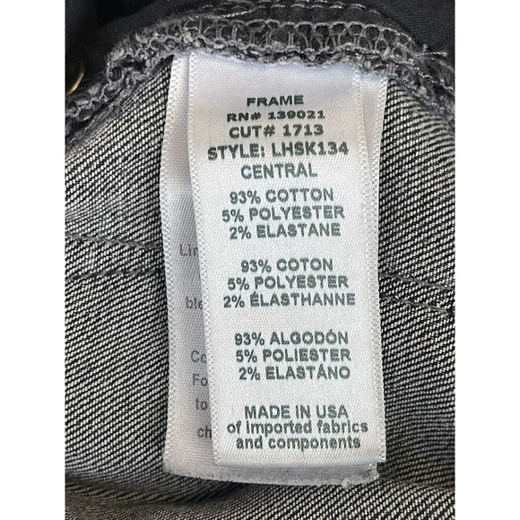 Frame jeans Womens 26 Black Le High Skinny Denim Raw Hem Mid Rise Adult - Picture 10 of 13